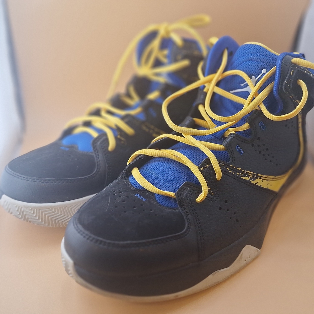 Size 12 mens Jordan High-Top Sneakers - Black and Blue